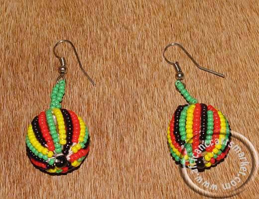 Zulu beaded earrings Zulu beaded ball earings