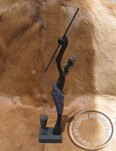 African Soapstone Abstract embracing mother and child