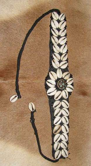 African cowrie shell choker necklace