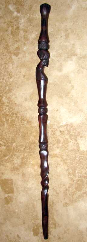 African Ebony cane African tribal face cane