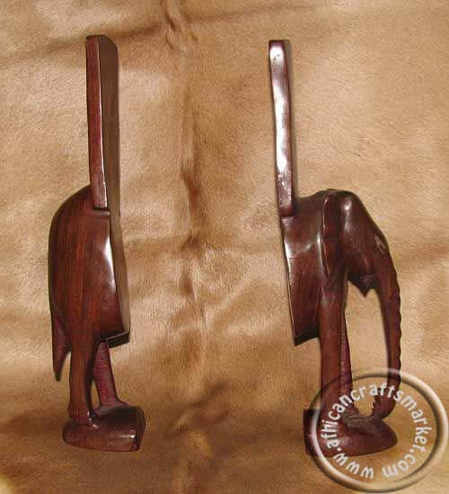 African wooden elephant bookends