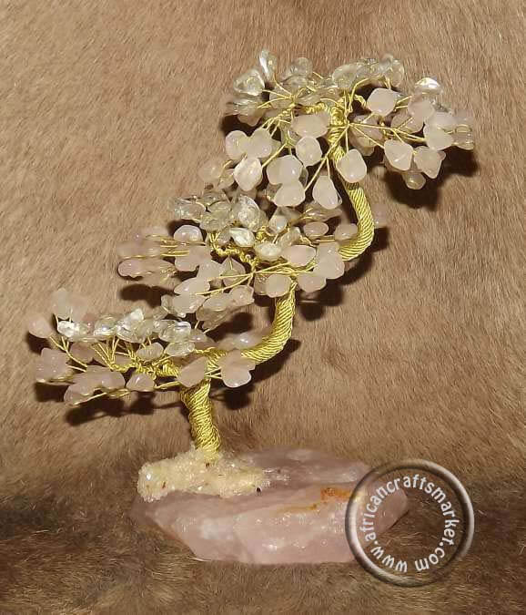 Rose Quartz gemstone tree African Rose Quartz gemstone tree