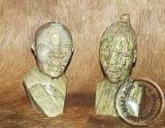 African hand carved stone tribal bust of old man