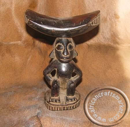 Headrest African power figure Nkishi power statue headrest