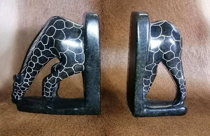 African Soapstone Giraffe Bookends
