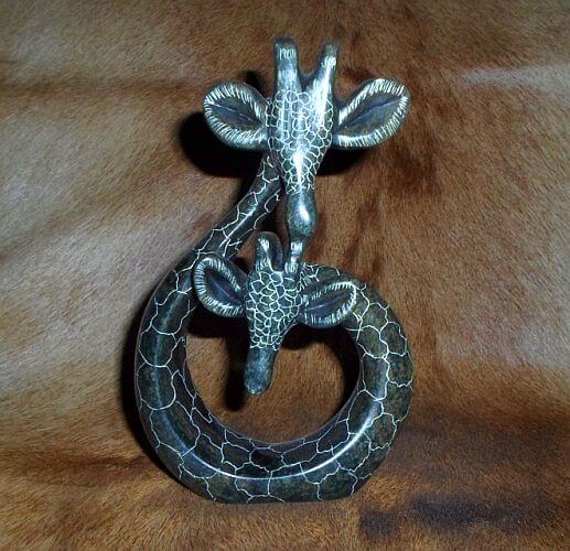 Stone giraffe couple African stone giraffe couple