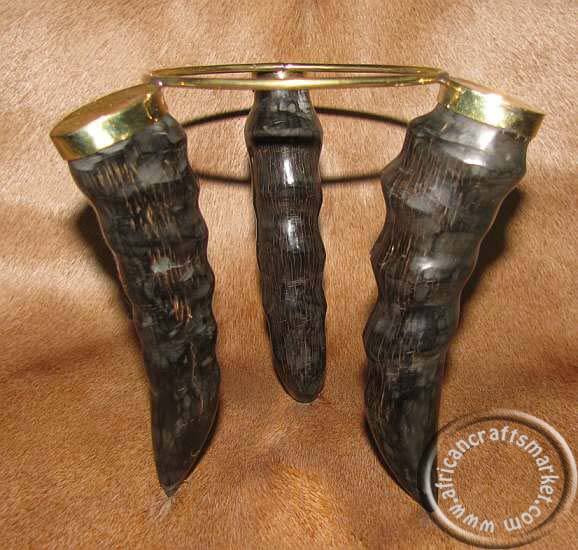 Springbok horn ostrich egg holder Male Sprigbok horns ostrich egg holder