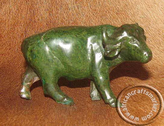 African stone buffalo African verdite stone buffalo