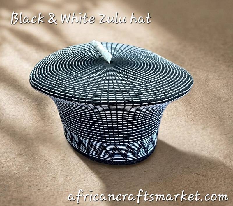 African traditional Zulu hats - black and white