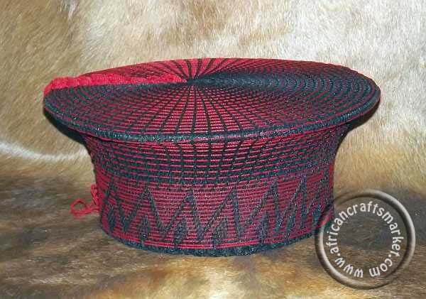 Red and white Zulu hat