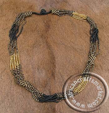 African Zulu necklace - gold black