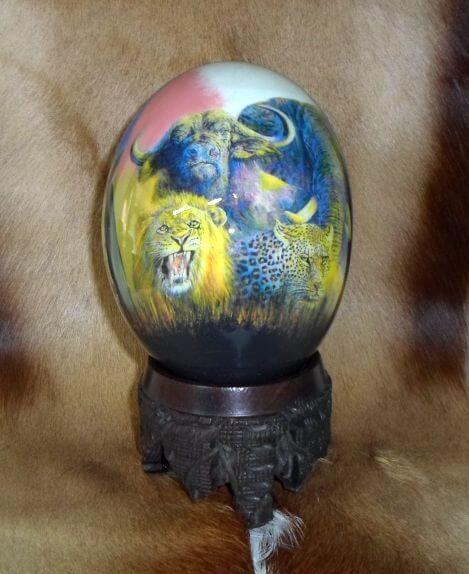 African map big 5 ostrich egg