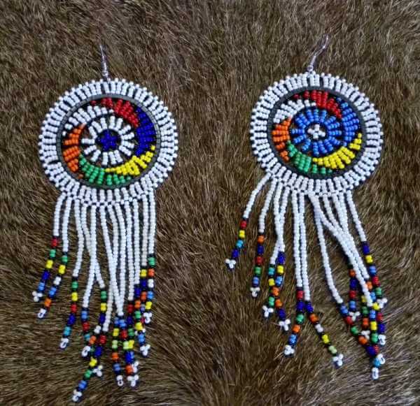 Zulu beaded earrings Zulu beaded earings - White