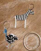beaded key rings African animal beaded key rings