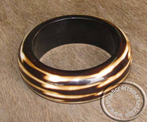 African bone bracelet -striped