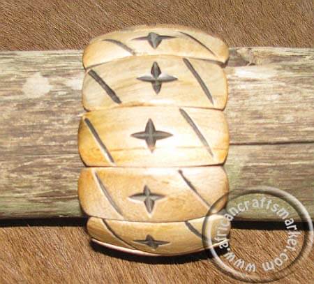 African bone bracelet - light brown