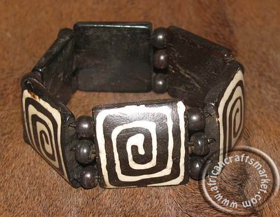 African bone bracelet - Zebra