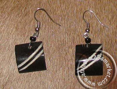Zebra bone ear rings African Zebra bone ear rings