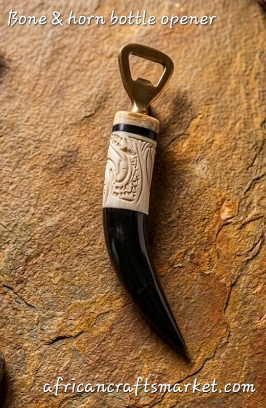 Gemsbok horn  bone bottle openers