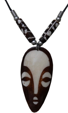 African bone mask necklace