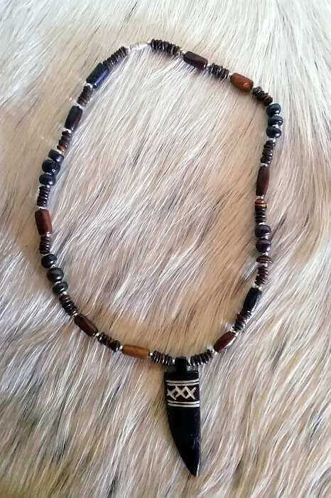 Bone mask necklace African bone necklace