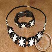 African Zebra Bone Necklace  Bracelet