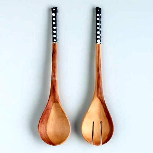 Bone handle salad servers African bone handle salad servers