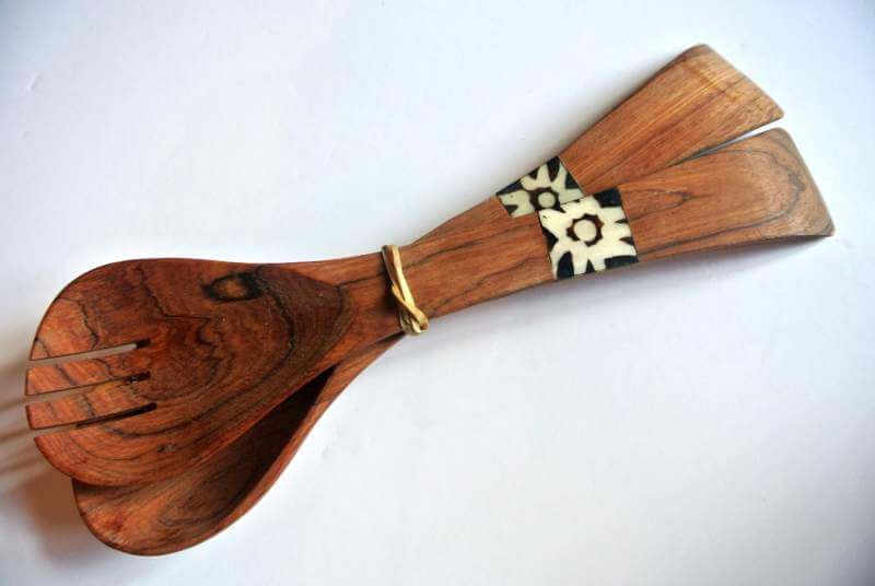 Bone handle salad servers African bone handle salad servers