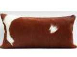 Nguni cow hide bolster cushion - brown and white