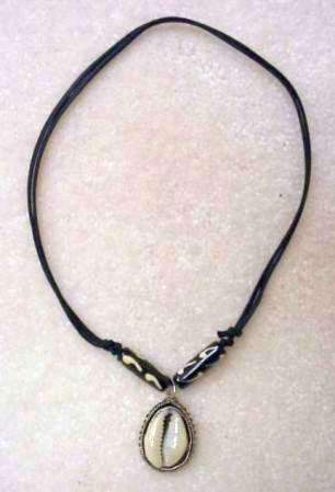 African Tribal Beaded Shell Necklace