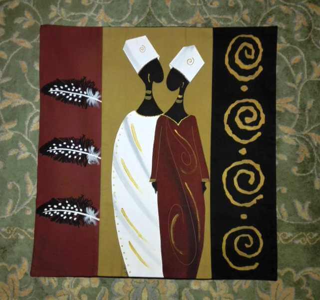 African hand painted cushions