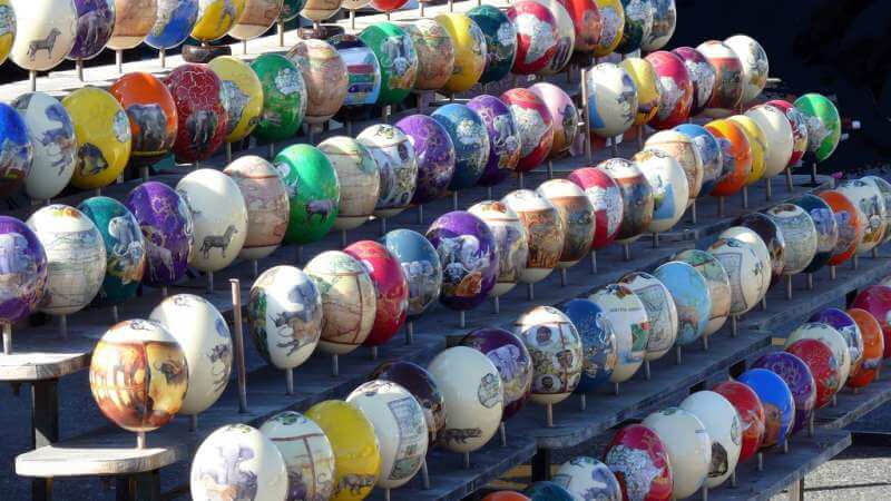 African decoupage ostrich eggs