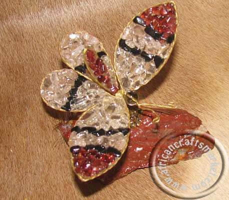 Stone butterfly African gemstone butterfly - 9cm
