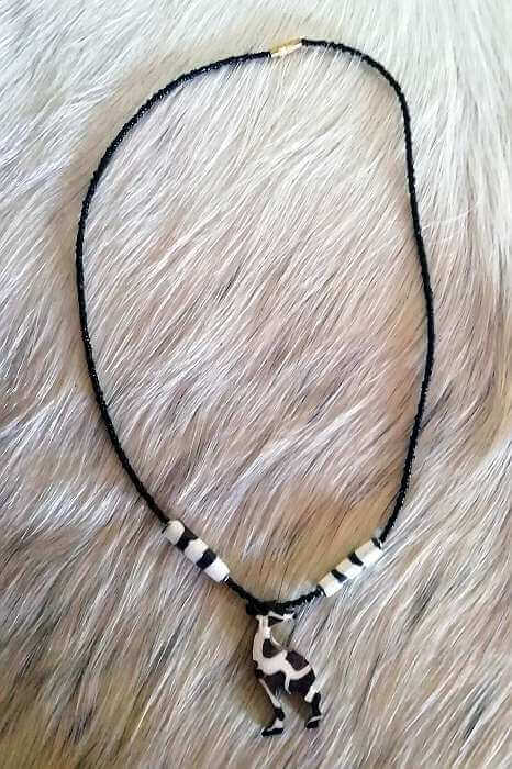 Giraffe bone mask necklace African Giraffe bone necklace