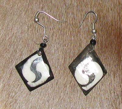 Giraffe bone ear rings African Giraffe bone ear rings