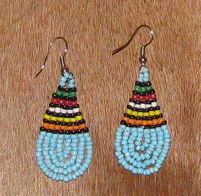 Zulu beaded earrings Zulu beaded earings - blue