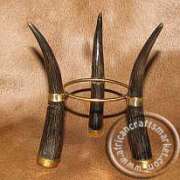 Springbok horn ostrich egg holder