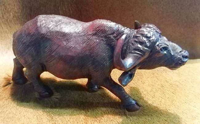 African hand carved Iron wood Buffalo