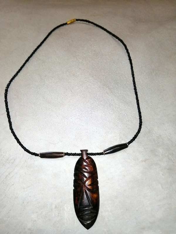 Bone mask necklace African bone mask necklace