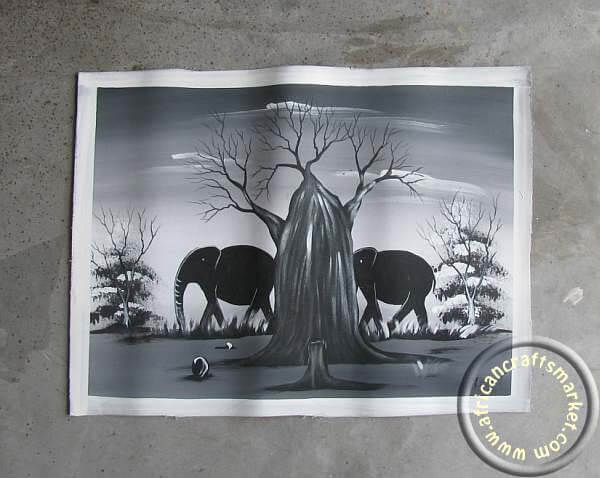 African Elephant picture African hand painted Elephant picture
