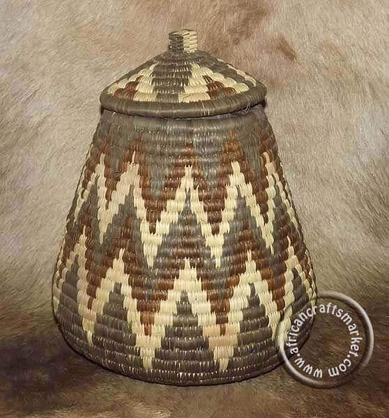 African Round Basket With Lid African Round Basket With Lid