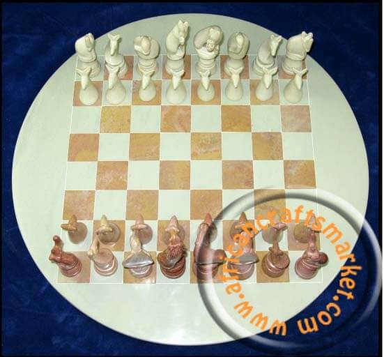 African stone Maasai (Masai) chess set