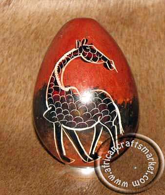 African soapstone Giraffe egg