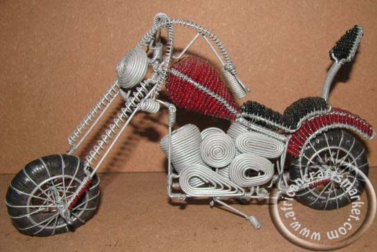 African wire Harley Davidson - Beaded