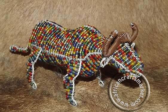 African wire beaded Buffalo