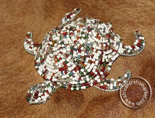 African beaded wire turtle