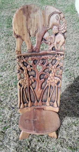 African hand carved chair