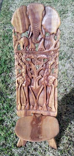 African hand carved chair