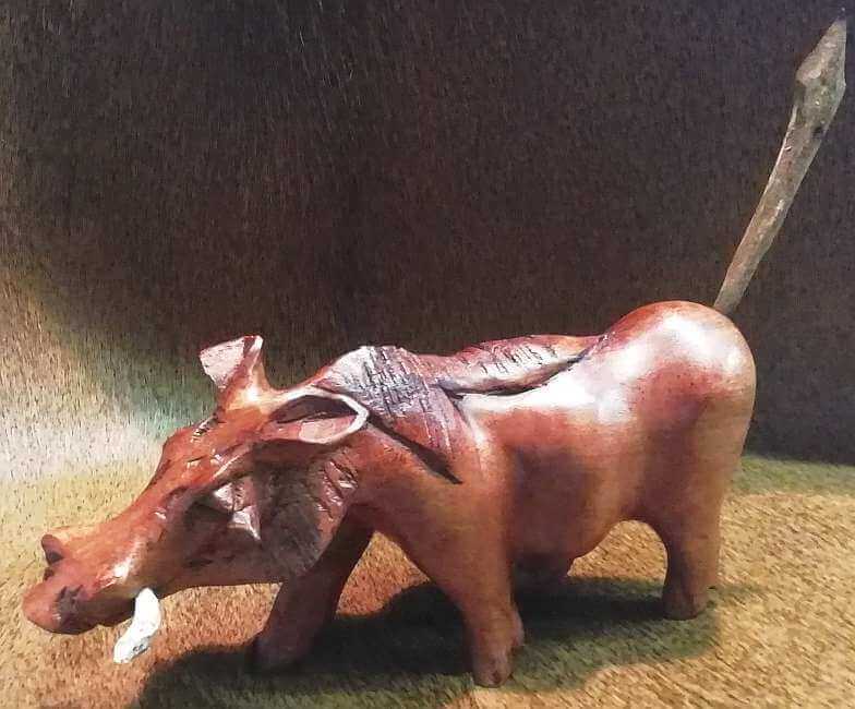 African Olive wood warthog