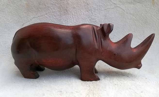 African hand carved Rhino